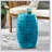 LILAC 12-Inch Accent Side Table, Cylindrical Design For Living Room And Entryway, Industrial Style With Laser-Cut Motifs, Indoor And Outdoor Use-479497243