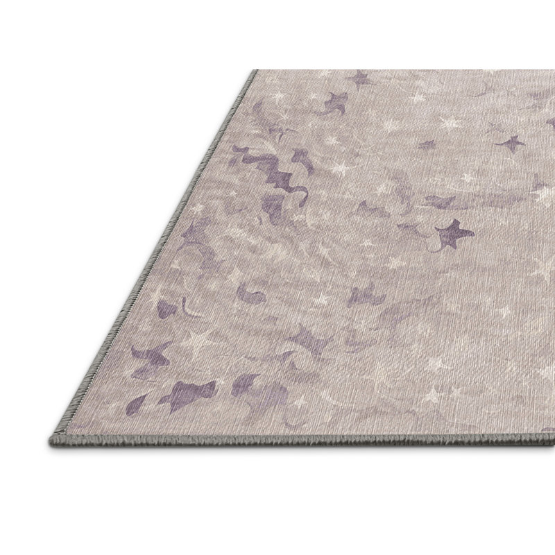 Tapis gris lavable à la machine, Carré 6 pi