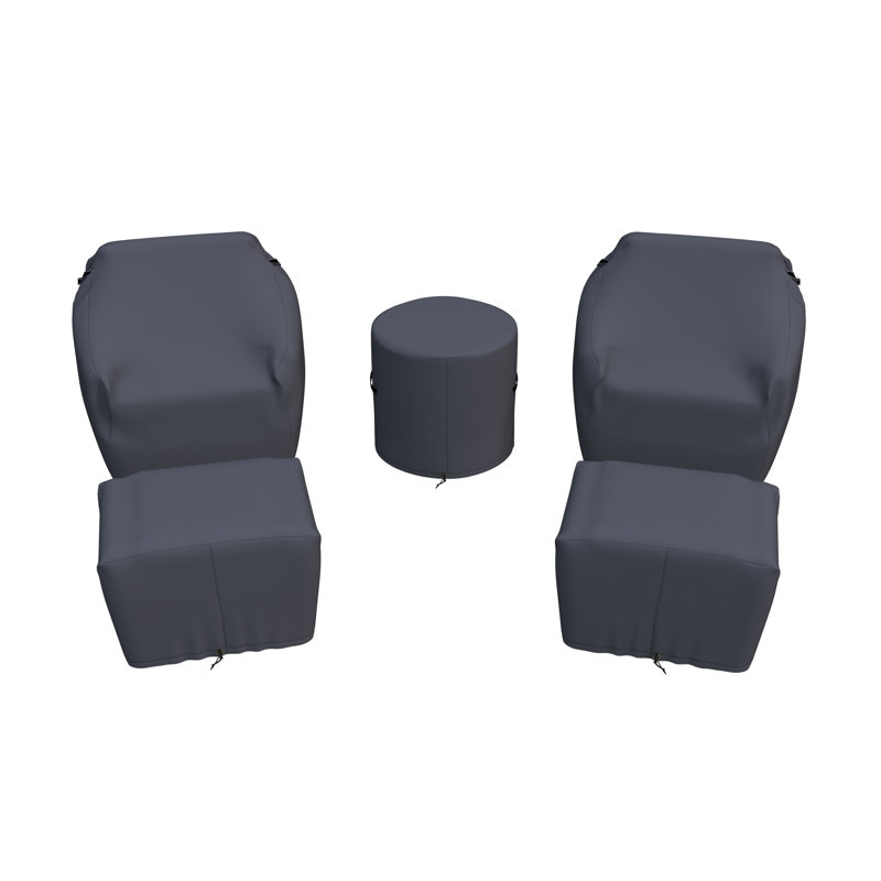 Cambelle 2-Person Outdoor Swivel Seating Group with Ottomans