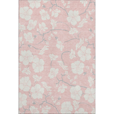 Premium Machine Washable Diskin AMF1032 Floral Rug