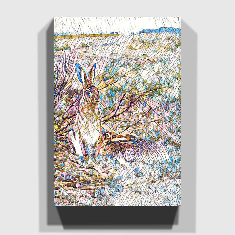 Vintage W Kuhnert Hare - Wrapped Canvas, 76cm H x 50cm W
