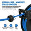 Enrouleur de tuyau d'air rétractable robuste - tuyau hybride de 3/8 po x 25 pi - à double bras, rembobinage automatique, 300 PSI maximum, support principal de 5 pi, support pivotant à 180 ° - montage mural / au plafond, fabrication en acier
