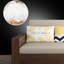 Canapé-lit standard en acier et bois massif beige, brun et coton-117167589