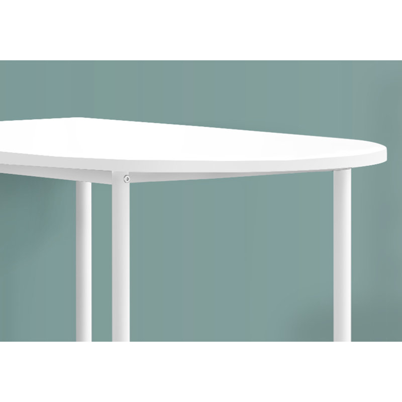 Home Bar, table de bar, hauteur de bar, pub, rectangulaire de 36 po, petit, cuisine, stratifié blanc, métal, contemporain, moderne