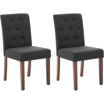 Upholstered Fabric Dining Chairs with Wood Legs & Padded Seats