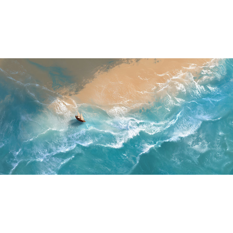 Voile sur toile turquoise, H 20 po x l 40 po