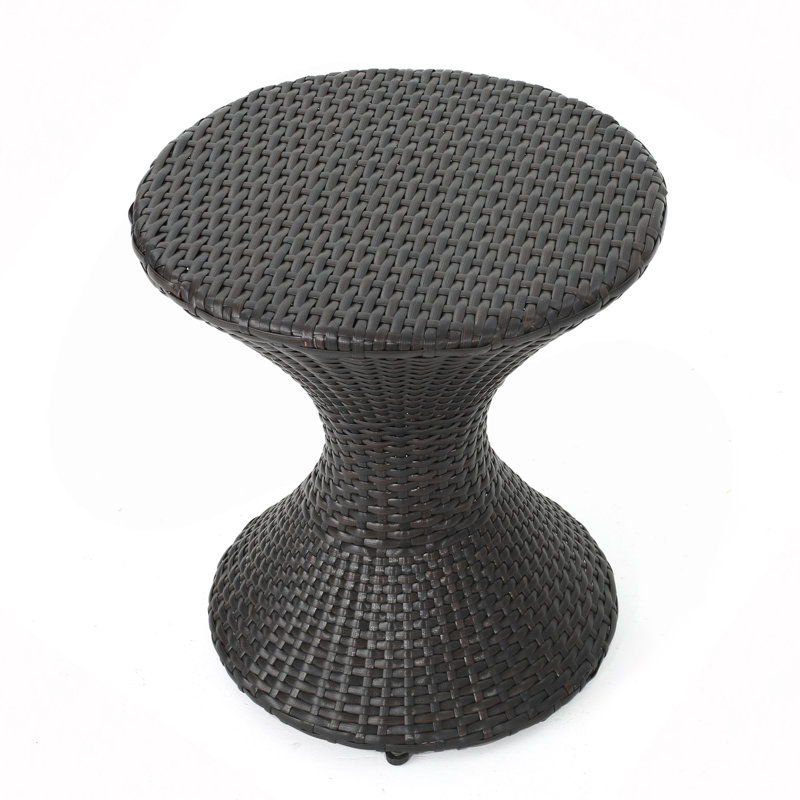 Patio/Outdoor Multi-Brown Wicker Hourgla Side Table