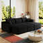 Canapé modulaire 95 po avec 2 repose-pieds Cloud, coussins rembourrés minimalistes modernes, canapé en U confortable pour le salon, canapé d'angle à assise profonde, aucun assemblage requis, noir (tissu en velours côtelé moelleux)