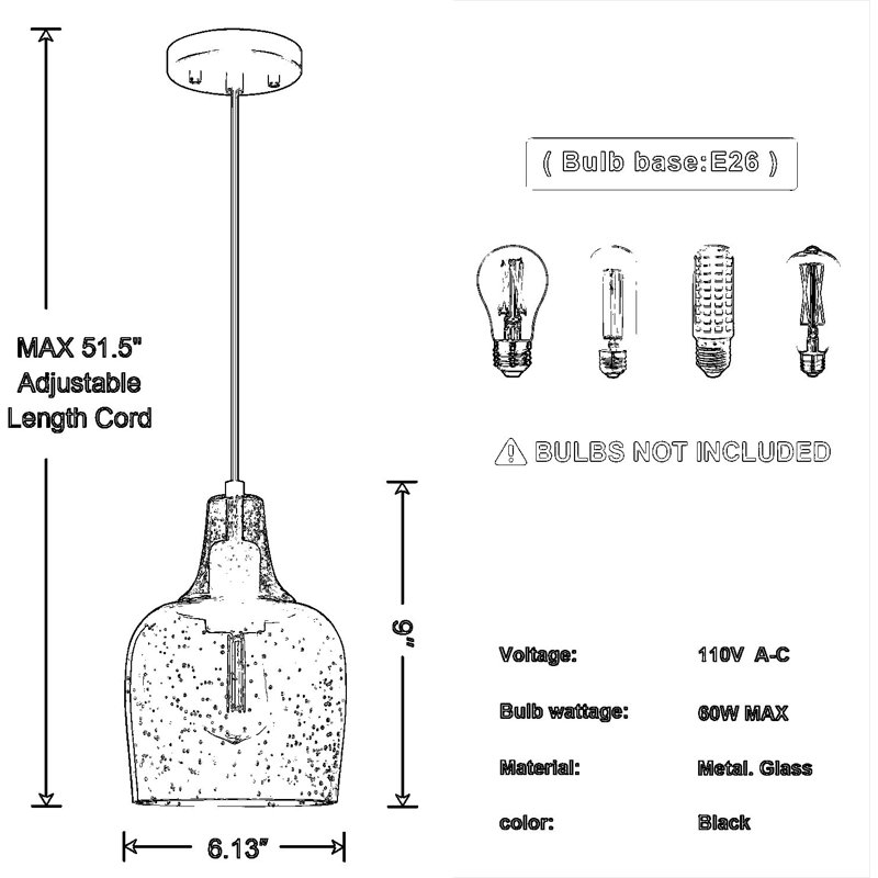 Ensemble de 3 luminaires suspendus en verre vert ensemencé, mini luminaire suspendu de 6,1 pouces pour îlot de cuisine, table de salle à manger, évier et chambre à coucher