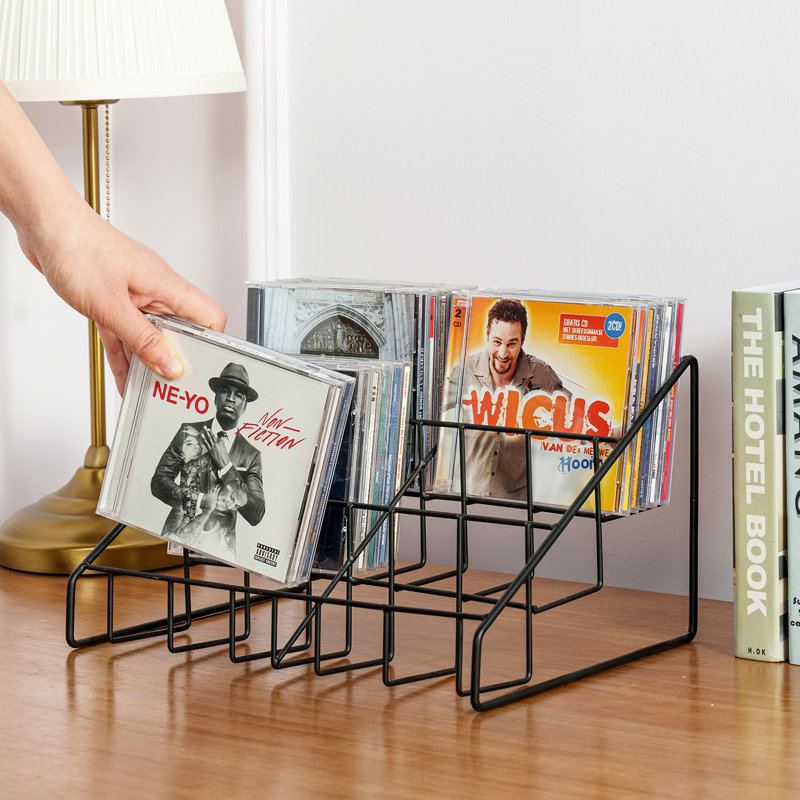 Metal 17.5cm H Wire Rack Media Storage