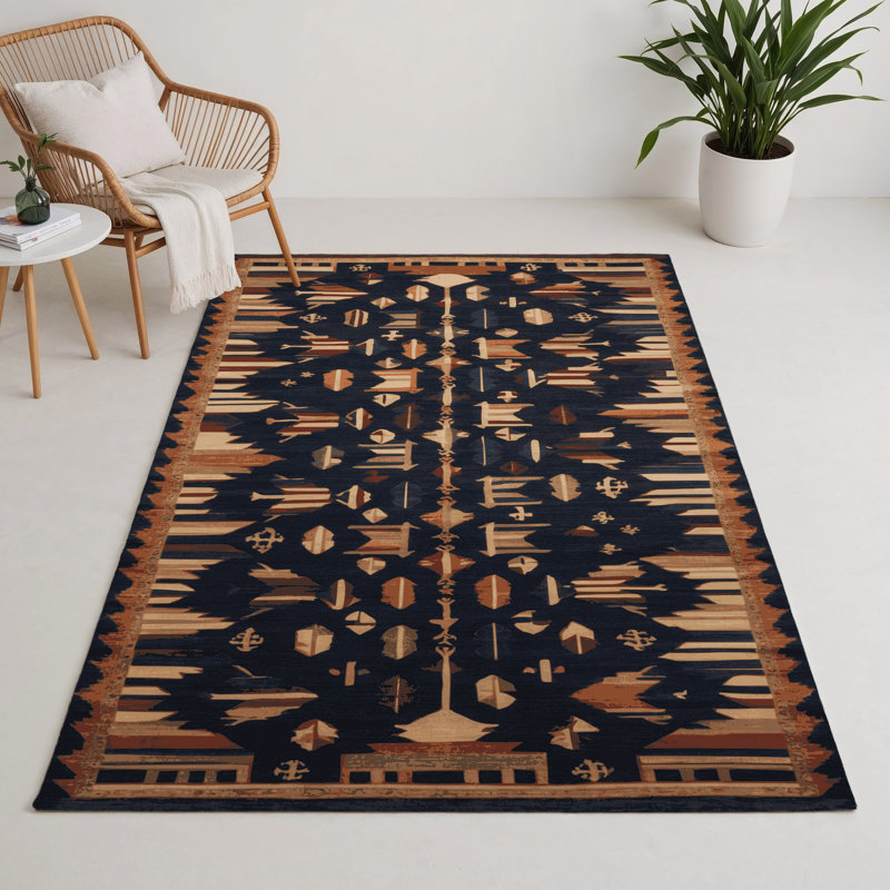 Tapis turc intérieur et extérieur gris, Rond 5 pi