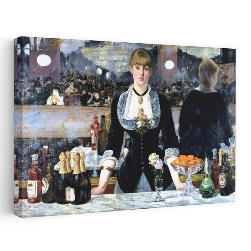 Bar At The Folies Bergeres Classic Contemporary Wall Art Print by Edouard Manet - Wrapped Canvas Print, 60.96cm H x 91.44cm W