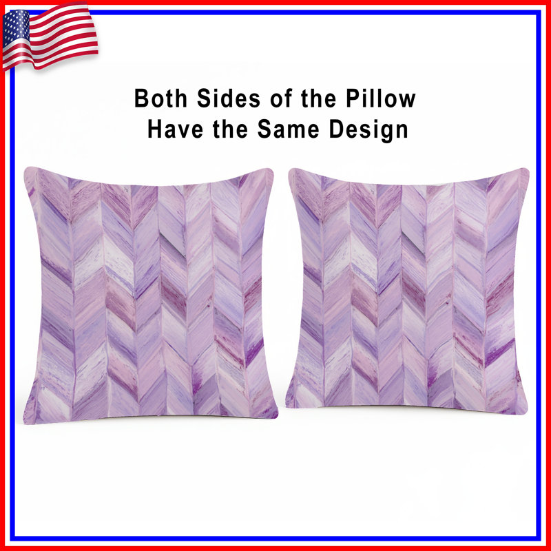 Purple Chevron Pattern Double Sided Throw Pillows, 20 x 20 inches