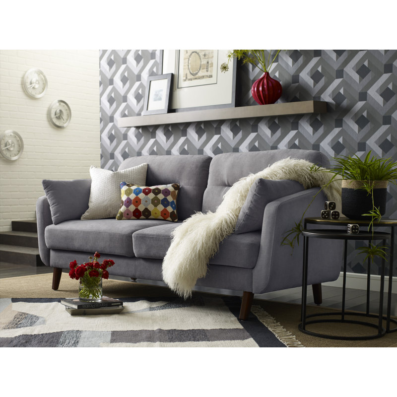 Serta Sierra 73" Linen Flared Arm Sofa, Slate Gray, 35" H x 73" W x 32" D