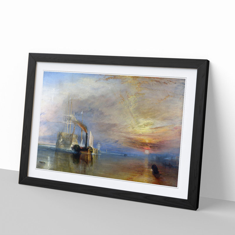 The Fighting Temeraire by Joseph Mallord William Turner - Picture Frame Painting, 36cm H x 48cm W x 2cm D, Black