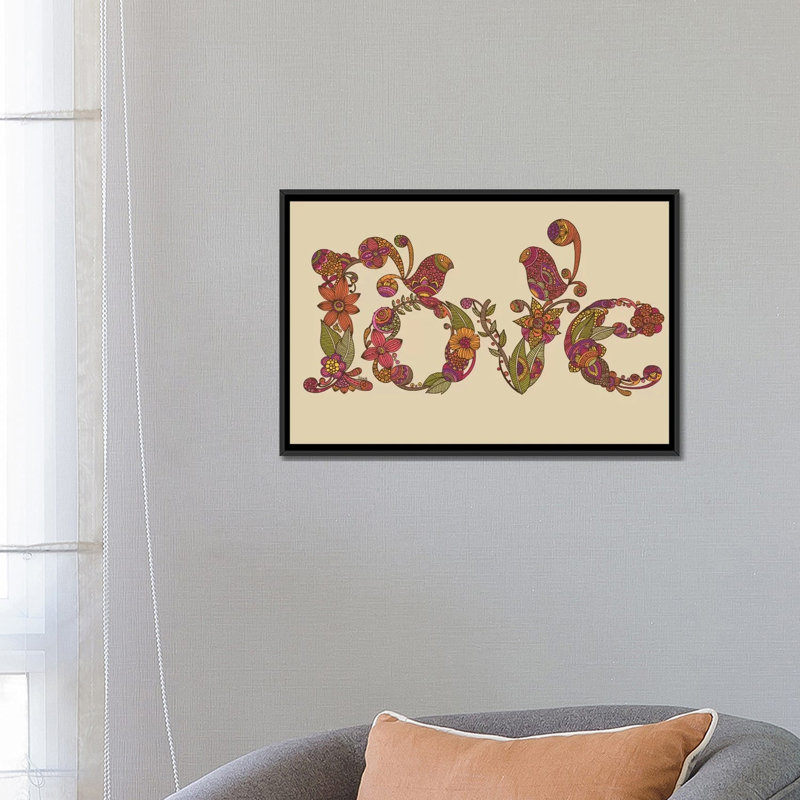 « love iii », reproduction d’art sur toile tendue, H 18 po x l 26 po x P 1,5 po, Cadre noir