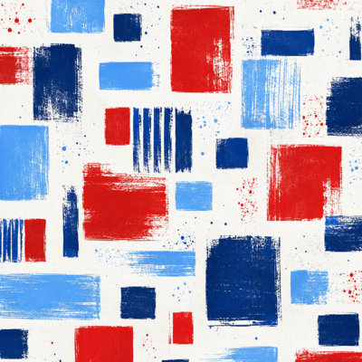 Peel and Stick Wallpaper Vintage Red White Blue Abstract Geometric Contact Paper Removable Self Adhesive Wall Mural Wall Decor for Bedroom Kitchen Cabinets 24in x 118in