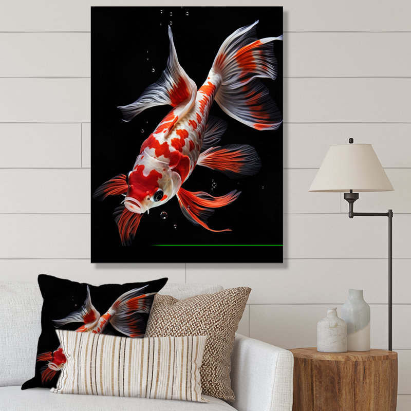 Kilduff Coral Kois Fish Vibrant Splendor I, H 44 po x l 34 po x P 1,5 po