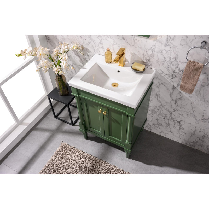 Ensemble de meuble-lavabo simple 24 po Malpass, Vert Vogue