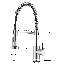 Robinet de cuisine chromé avec douchette rétractable à poignée simple et robinet de cuisine à un trou pour évier extérieur-130194576