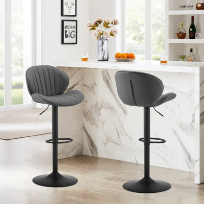 Swivel Upholstered Adjustable Height Bar Stool