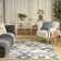 Marther Flatwoven Wool Ivory Blue Modern Indoor Rug