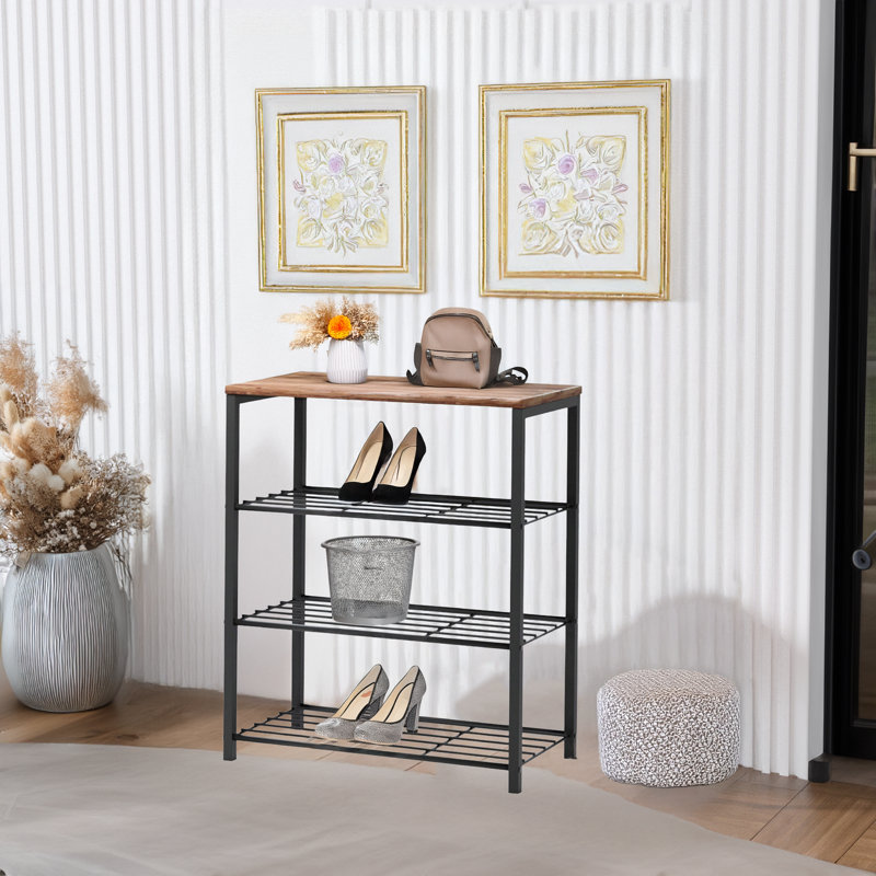 Metal Frame 4 Tiers Shoe Cabinet