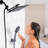 6-Mode Handheld Shower Head With Rainfall Feature - Clogging Square 11 Inch Arm Corrosion Proof