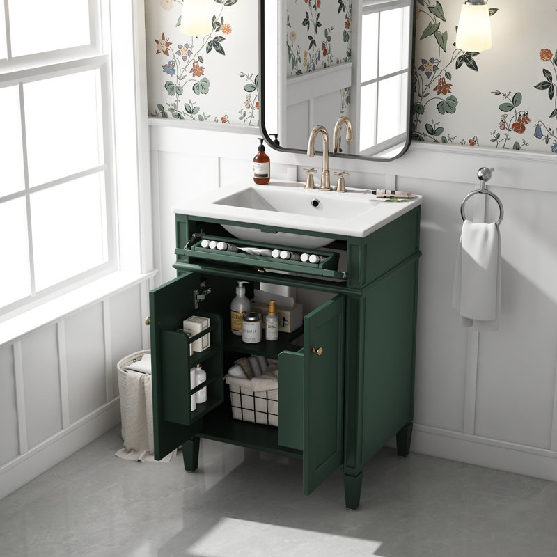Smart Storage Ceramic Sink Modern Compact Bathroom