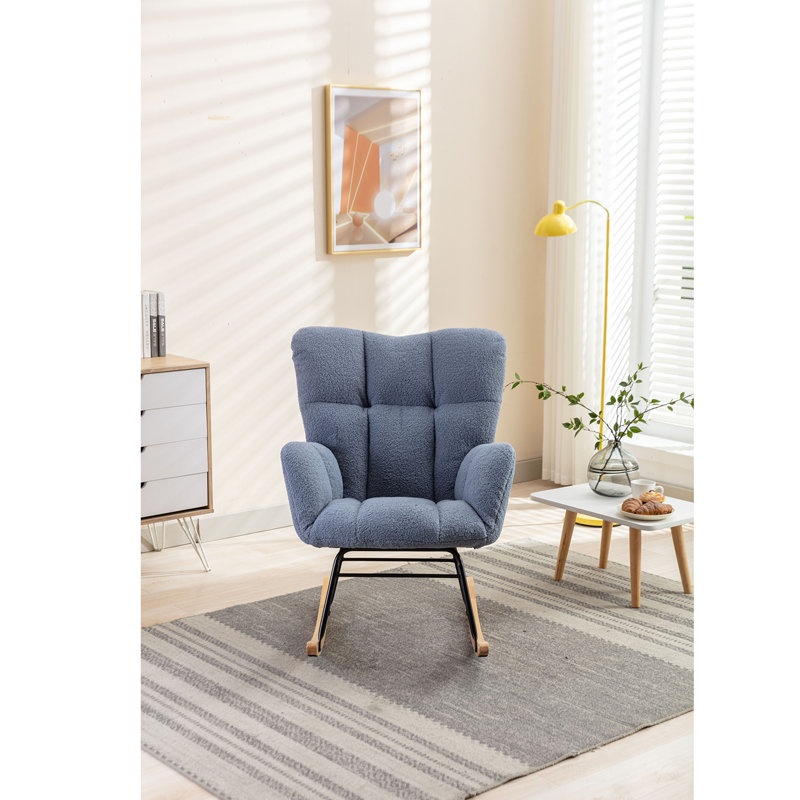 Fauteuil à bascule Teddy, Bleu clair