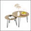 Ensemble de 2 tables basses gigognes rondes de 70 cm (27,56 po), plateau circulaire en bois pour une décoration de salon polyvalente et élégante