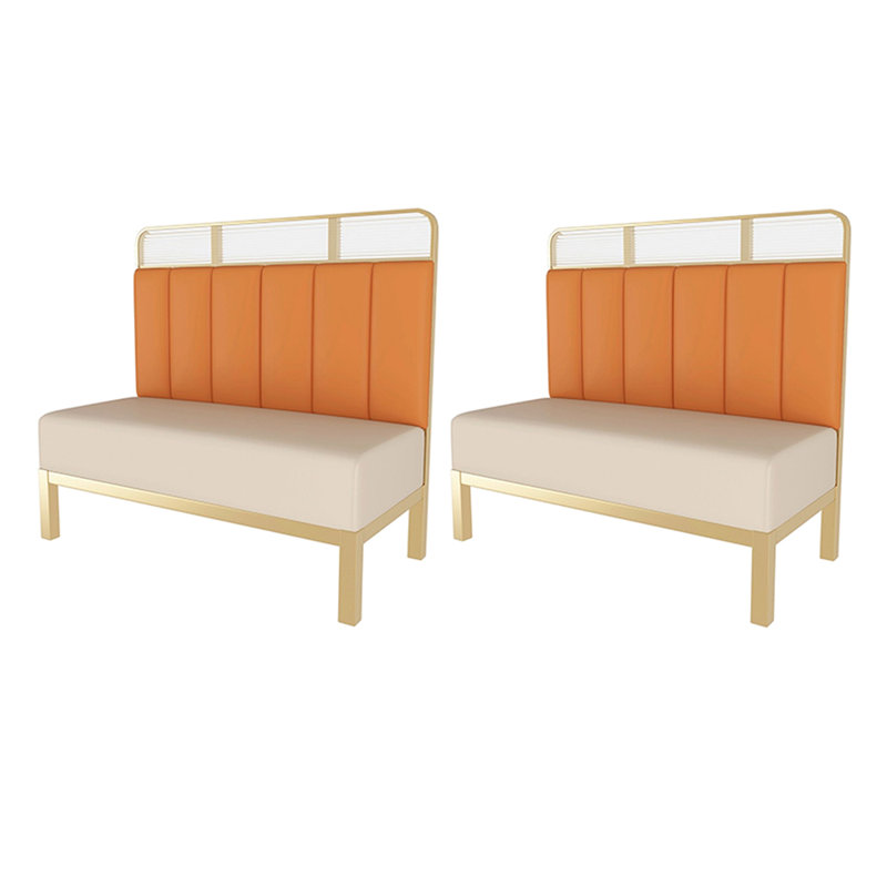 Banc rembourré en similicuir Modern Simple Cafe, Gris / gris clair