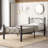 Krishara Hercules Twin Size Solid Wood Posts with Metal Bed Frame-1074754560