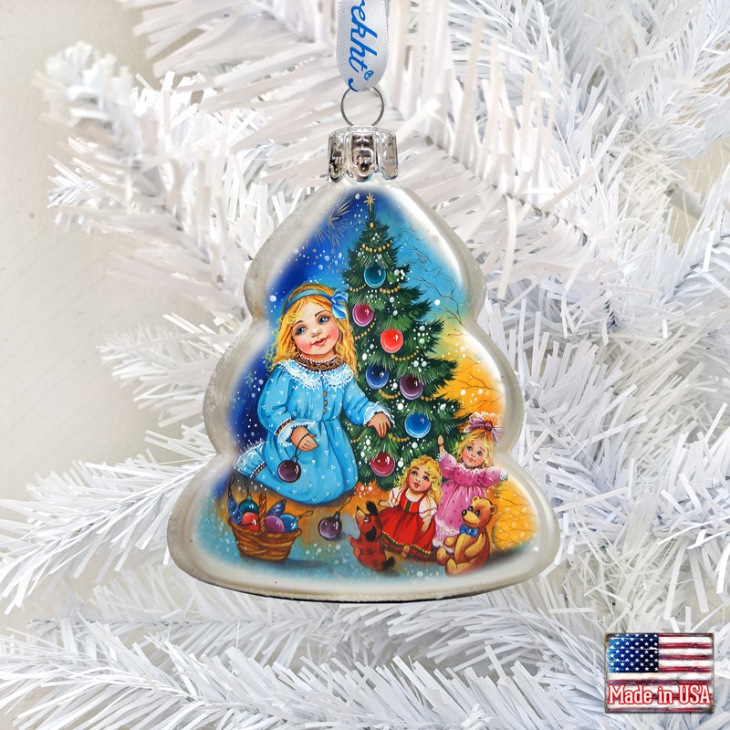 3'' Glass Holiday Shaped Ornament