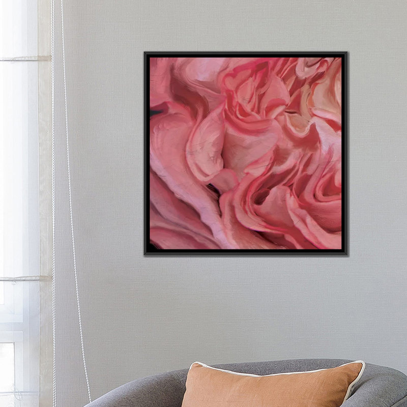 «Ruched Silk», reproduction sur toile, Toile avec cadre noir, H 5 po x l 18 po x P 18 po, Pas de tapis