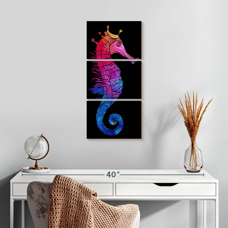 Couleurs de l'hippocampe, H 27 po x l 12 po