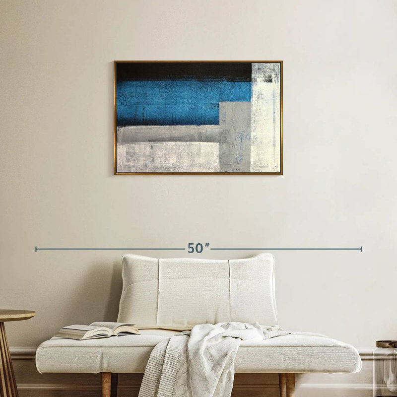 Moderne Carlo, Cadre flottant doré, 31 po x 21 po