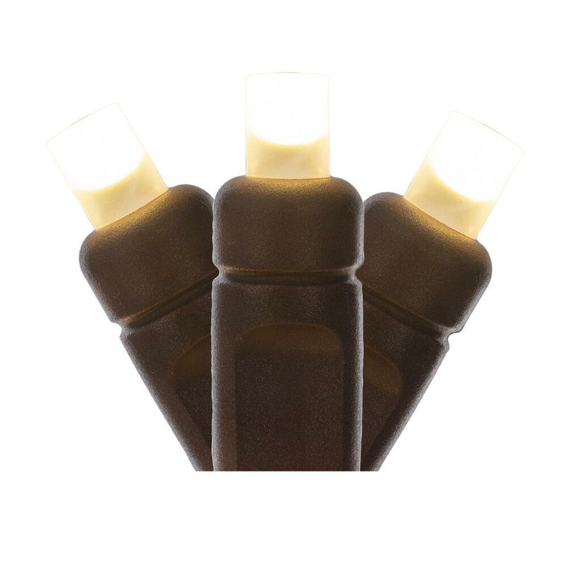50 Frosted Wide Angle Single Mold End-Connecting LED Light Set, Warm White, 1' H x 300' W x 1' D