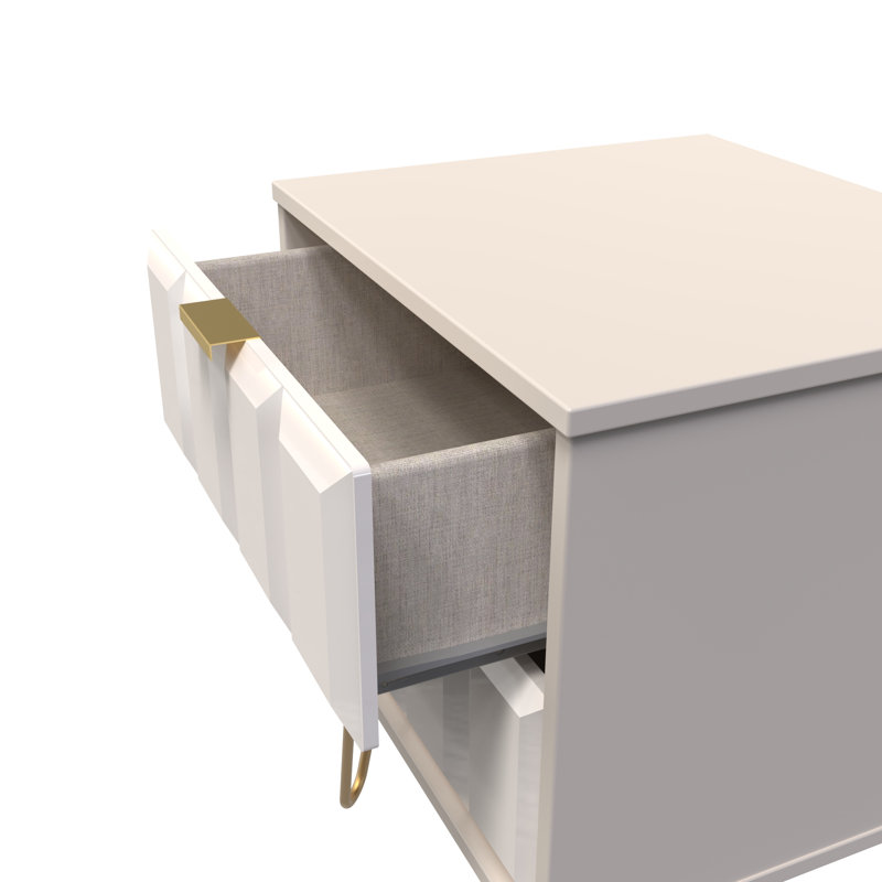 Allem 2 Drawer Bedside Cabinet (Ready Assembled), Kashmir Gloss/Kashmir
