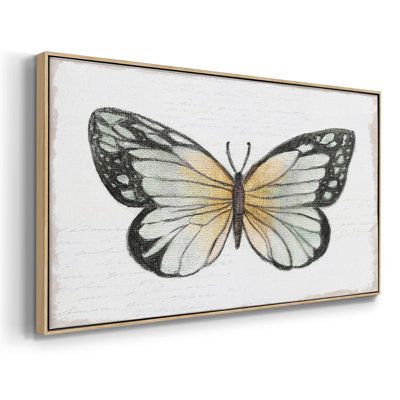 «Vintage Flutter IV», toile tendue avec châssis encadré, prête à être accrochée