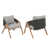Gray Cushion/Black/Teak Frame