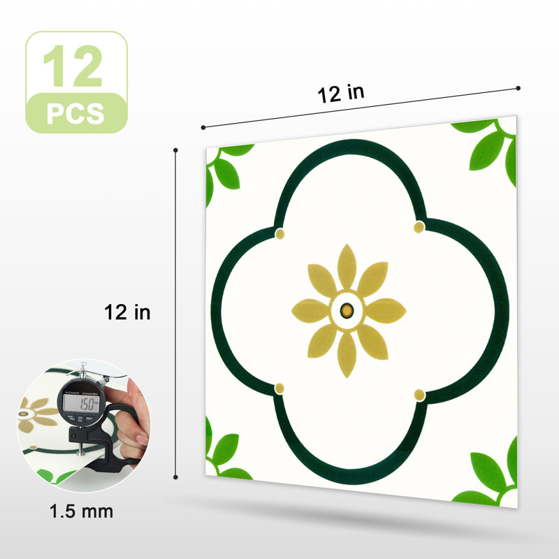 Carrelage mural auto-adhésif 12 po x 12 po, carreaux muraux en vinyle 12 pièces, carreaux muraux décoratifs amovibles