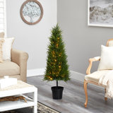 3.5ft. Cypress Artificial Tree with 350 LED Lights UV Resistant (Indoor/Outdoor)