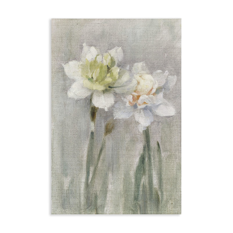 Twin White Daffodils Canvas, design by Stellar Design Studio, 36" H x 24" W