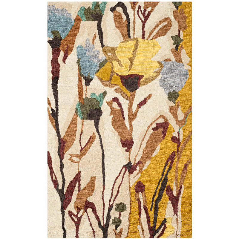 Arber Jardin Hand Tufted Wool Floral Rug, Rectangle 3' x 5'