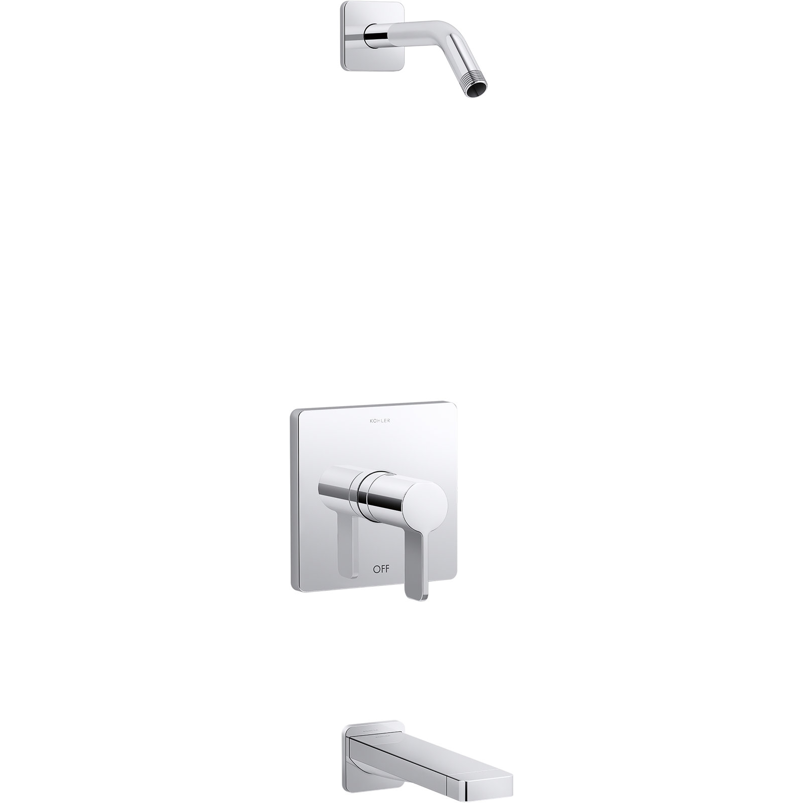 Parallel Bath and Shower Trim Set, Polished Chrome