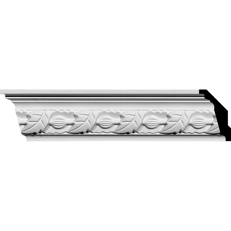 White Polyurethane Decorative Crown Moulding 94.5"