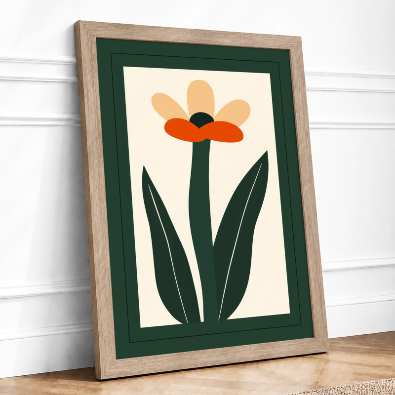 Bloom Mid-Century - Framed Print, A3 - 42.0 x 29.7 cm, Oak