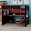 Gaming Loft Bed with Desk, Lights and Charging Station, Space-Saving for Gamers-1014766379-1014766378