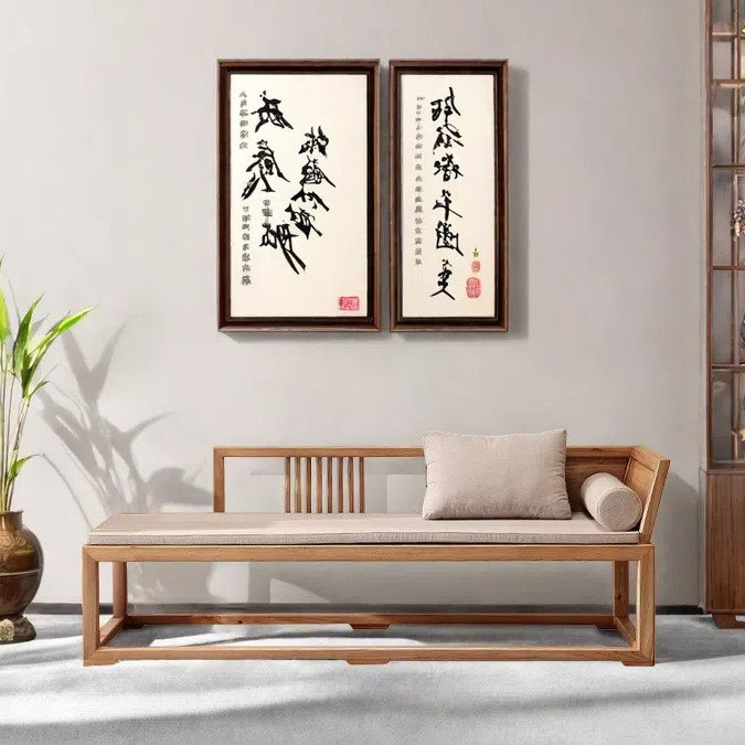 Méridienne simple en bois massif, Orienté à droite